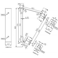 Suporte Inclinado para Chave Secc Unipolar 15KV 630A ou 25KV 400A